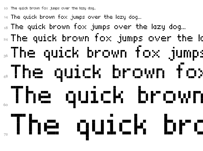 BitxMap Font TFB font waterfall